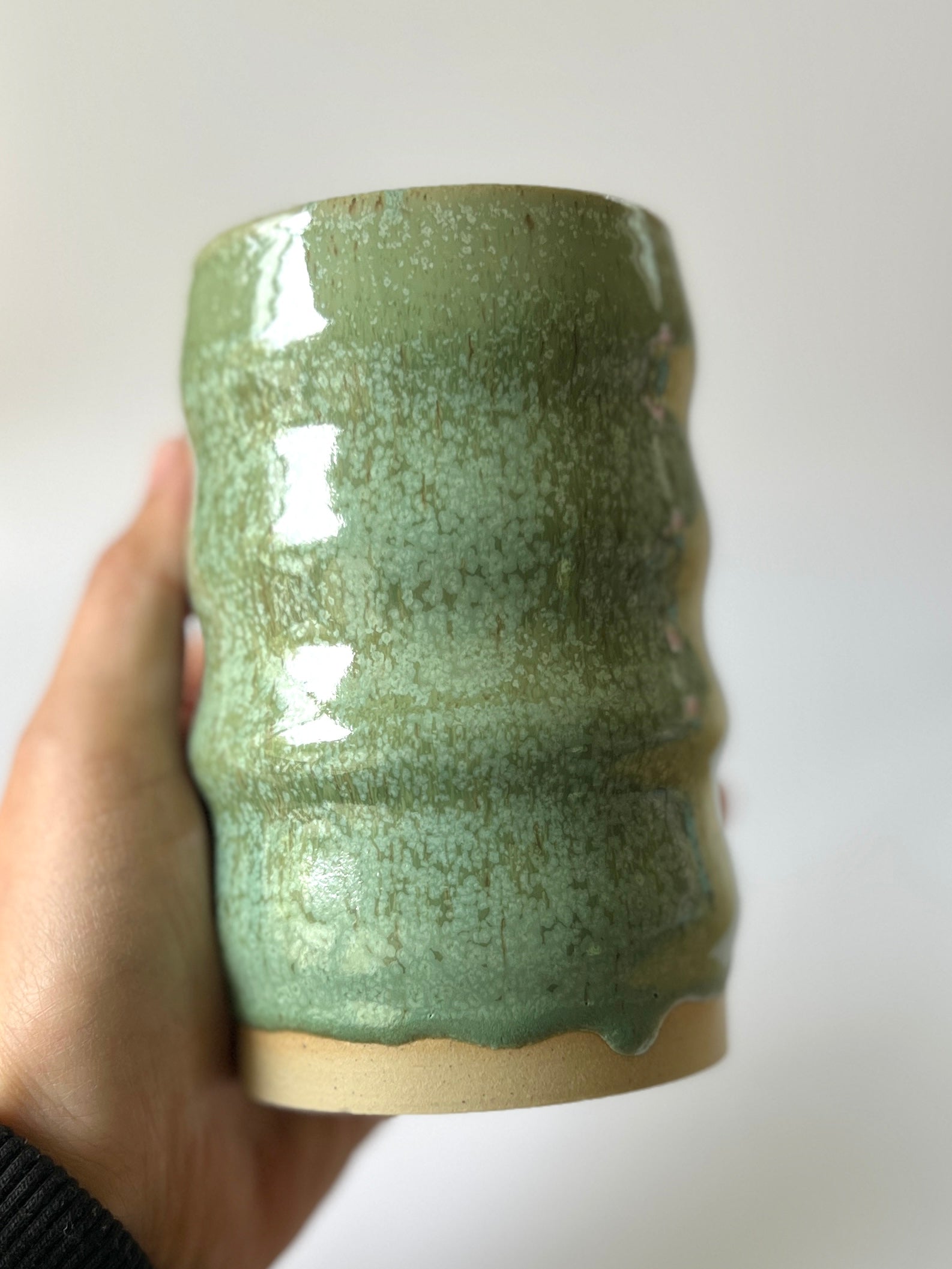 Seafoam Ripple Bud Vase